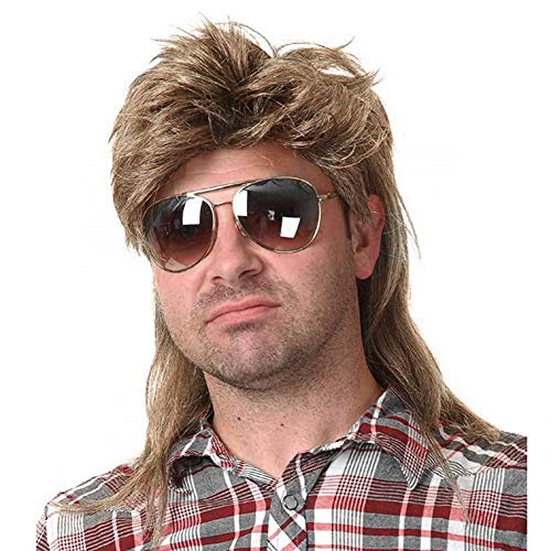 Mullet Wigs for Men 80s Costumes Fancy Party Accessory Cosplay Wig 1