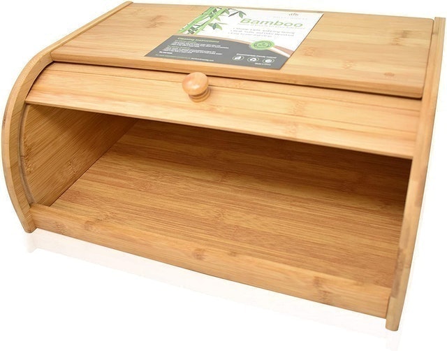 Natural Bamboo Roll Top Bread Box   2