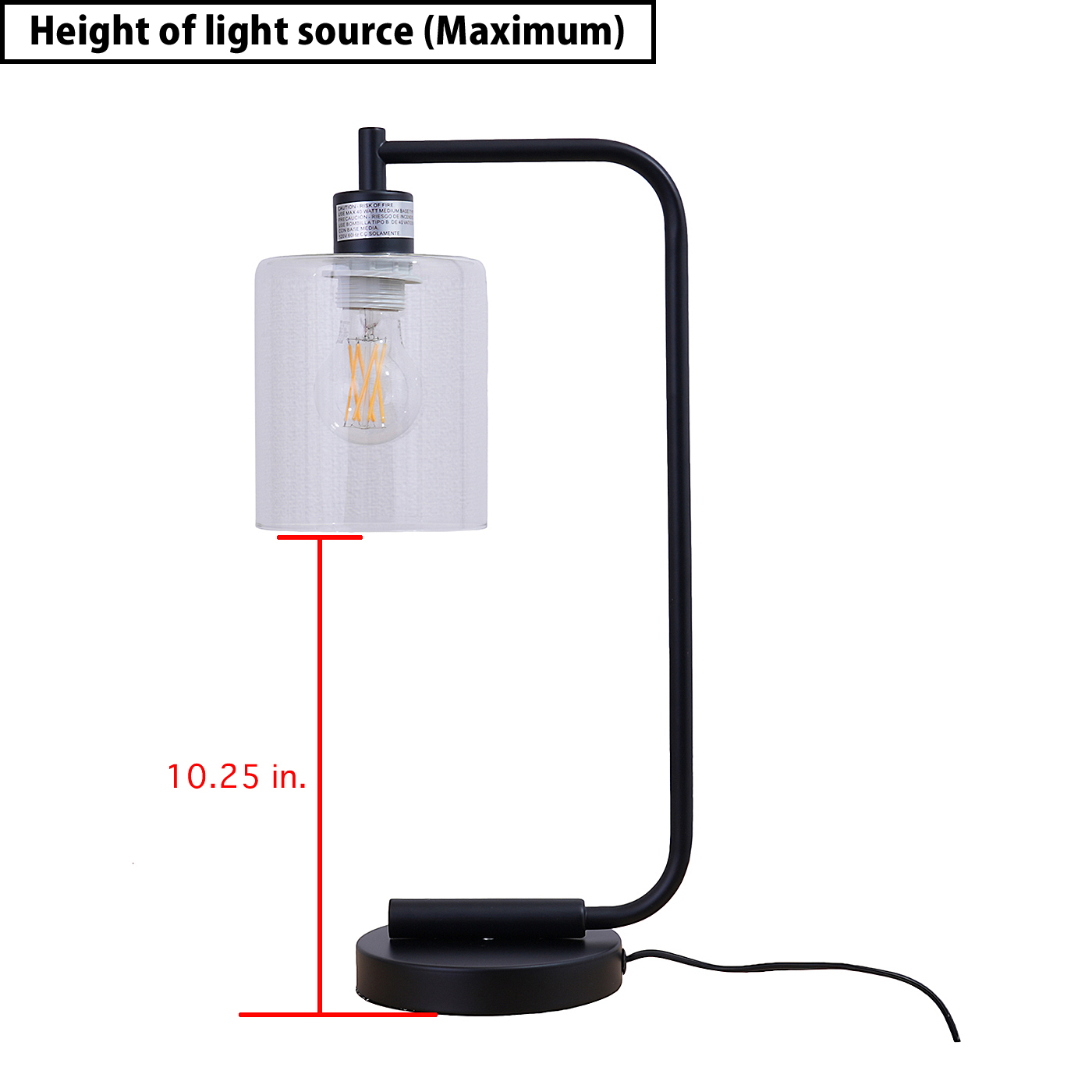 Bronson Antique Style Industrial Iron Lantern Desk Lamp with Glass Shade 3