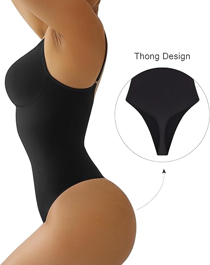 Tummy Control Shapewear Adjustable Straps Seamless Thong Body Shaper 2