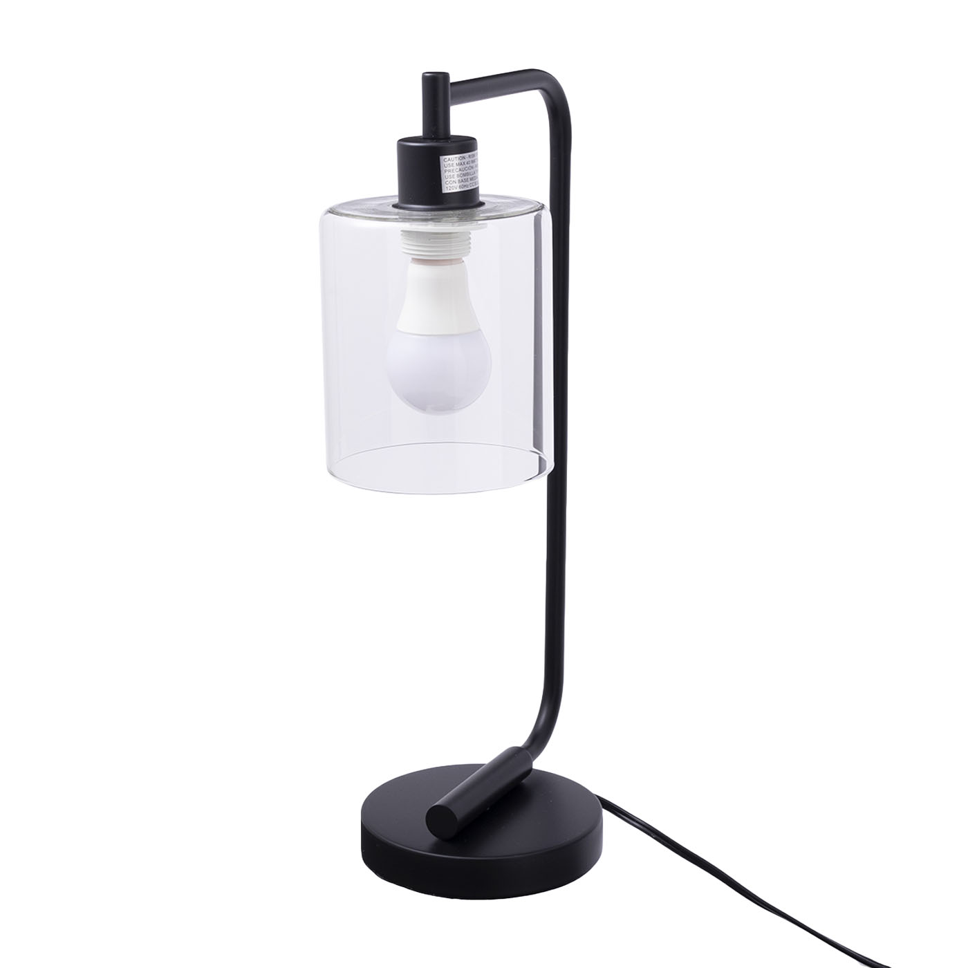 Bronson Antique Style Industrial Iron Lantern Desk Lamp with Glass Shade 1