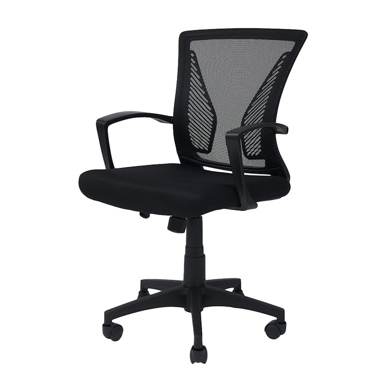 Mid Back Swivel Lumbar Support Desk Chair 1