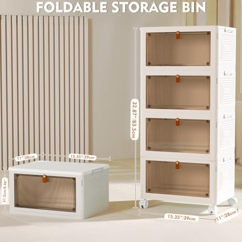 4 Tier Plastic Storage Bins with Lid 23QT 2