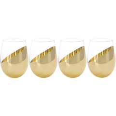 Modern Brass Stemless Wine Glasses