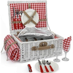 White Wicker Picnic Basket
