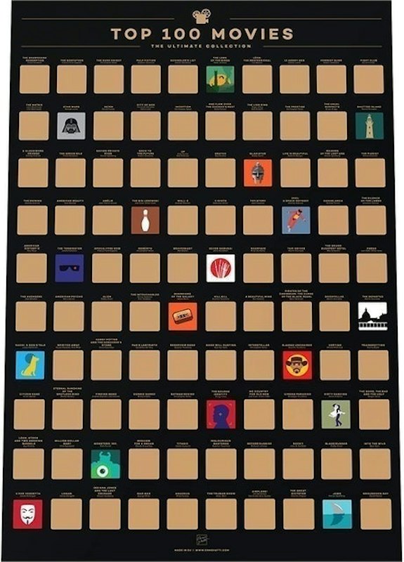 Top 100 Movies Scratch-Off Poster 1