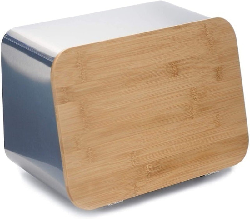 Bread Box With Bamboo Cutting Board Lid 1