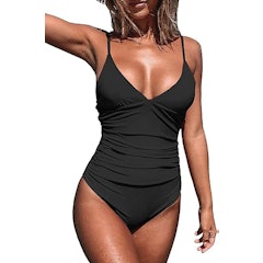 V Neck Tummy Control One Piece Swimsuit