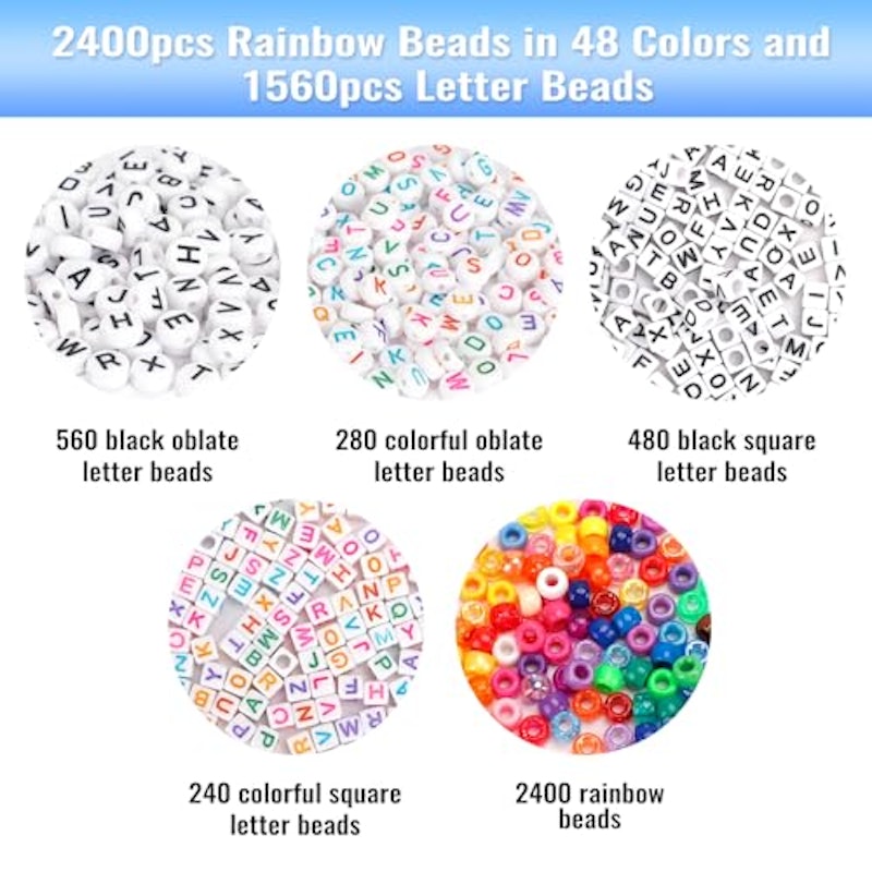 Quefe 3960pcs Pony Beads for Friendship Bracelet Making Kit 3