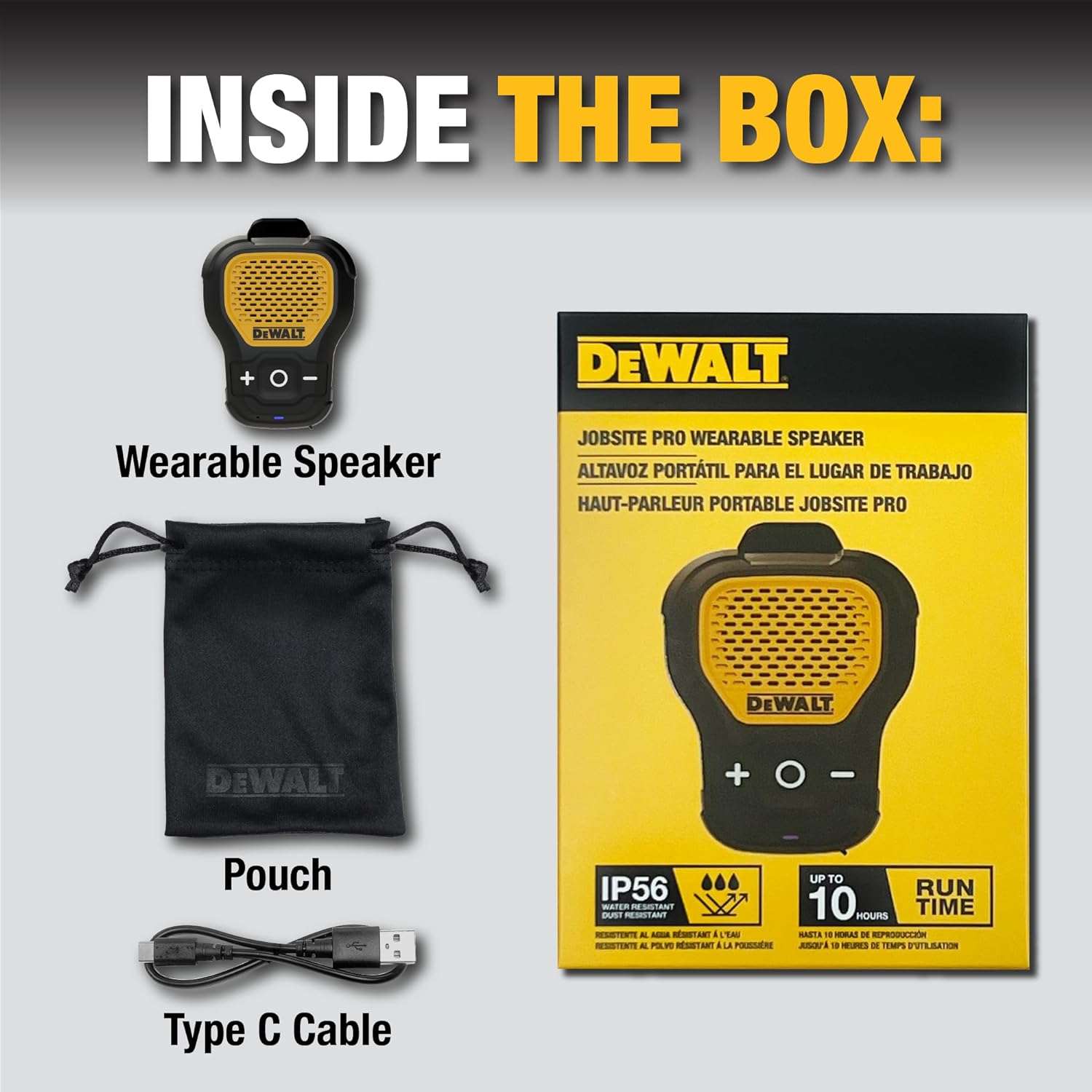 Black and Yellow Wearable Portable Speaker 2