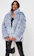 Missguided blue pelted faux fur high collar coat 1