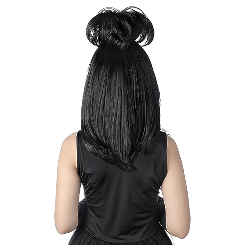 Black Cosplay Wig With Bun 2