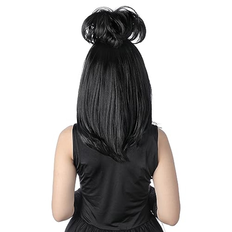 Black Cosplay Wig With Bun 2