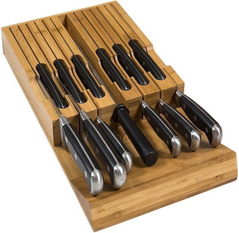In-Drawer Bamboo Knife Block 1