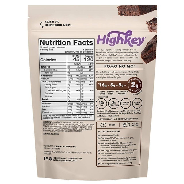 Keto Chocolate Chip Fudge Brownie Food Mix 2