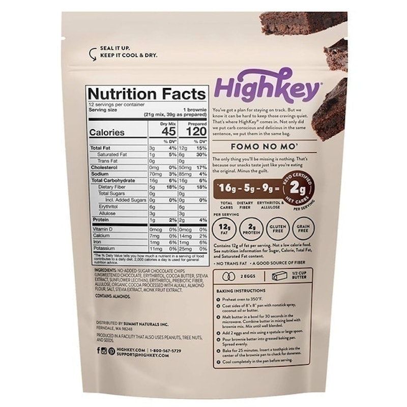 Keto Chocolate Chip Fudge Brownie Food Mix 2