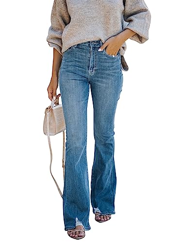 Women's Flare Bell Bottom Jeans High Waisted Wide Leg Bootcut Jeans 1