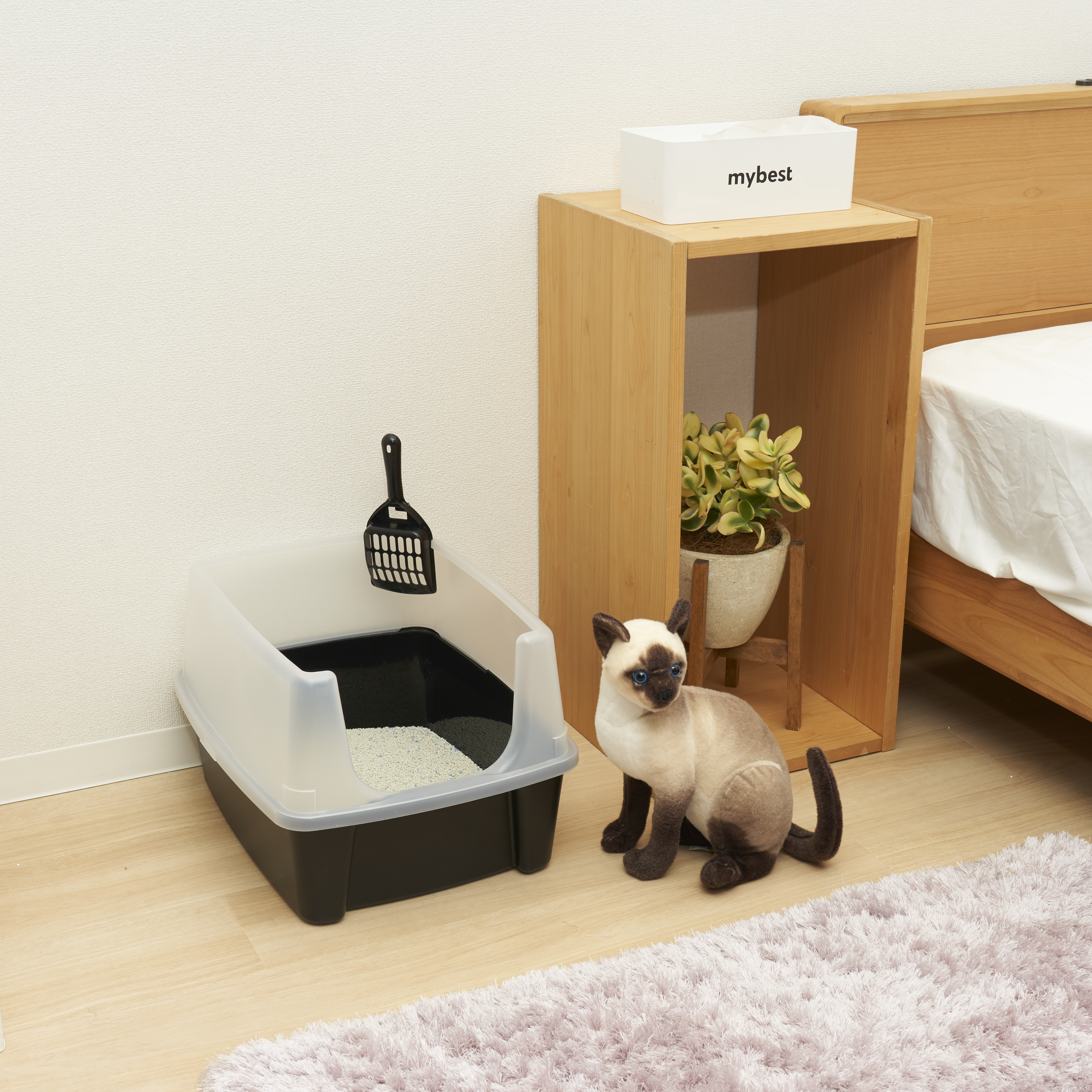 Open Top Litter Box with Shield and Scoop 3