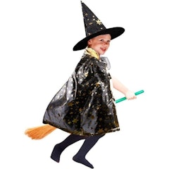 Witch Wizard Cloak with Hat Costume for Kids