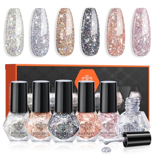 Sparkling Brilliance - 6 Colors Gel Nail Polish Set 1