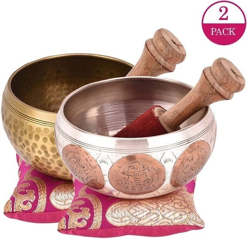 Bronze and Gold Tibetan Singing Bowl Set 1