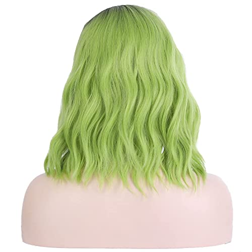 14 Inches Ombre Green Wig 2