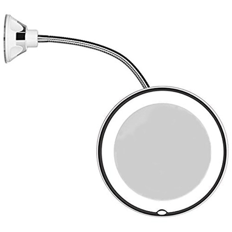 Flexible Gooseneck LED Lighted 10X Magnifying Makeup Mirror 1