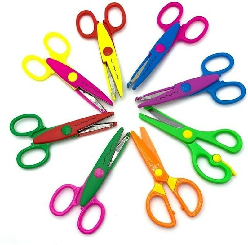 Pack of 8 Colorful Decorative Paper Edge Scissor Set 1