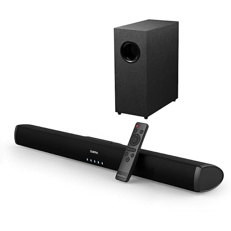 Universal TV Soundbar and Wired Subwoofer System 1