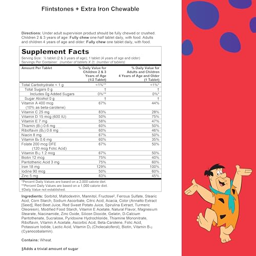 Flintstones™ Plus Extra§ Iron Chewables Multivitamin 2