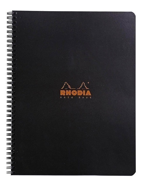 Rhodia Wirebound Notebook Black Grid, Satin 1