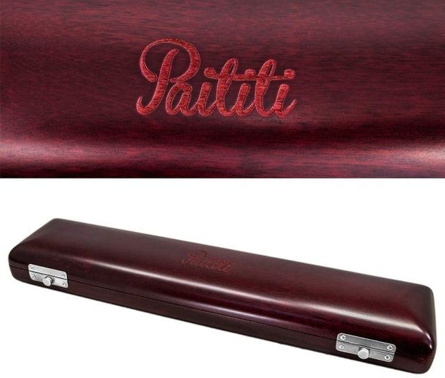 Mahogany Wood B Foot Flute Hard Case 1