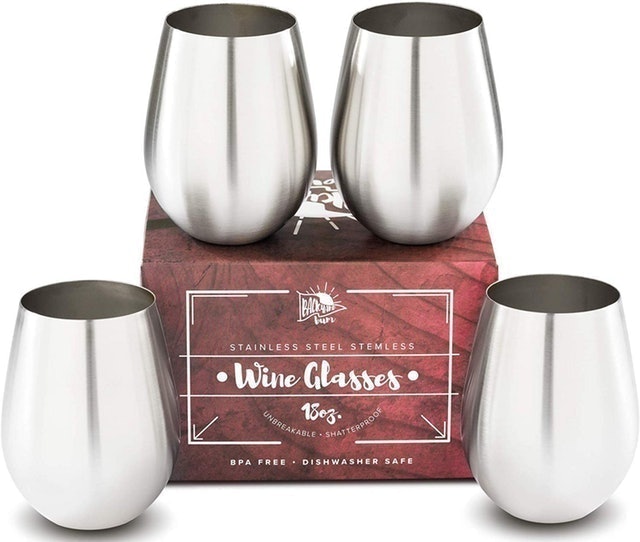 Premium Solid Stainless Steel Wine Glasses 1