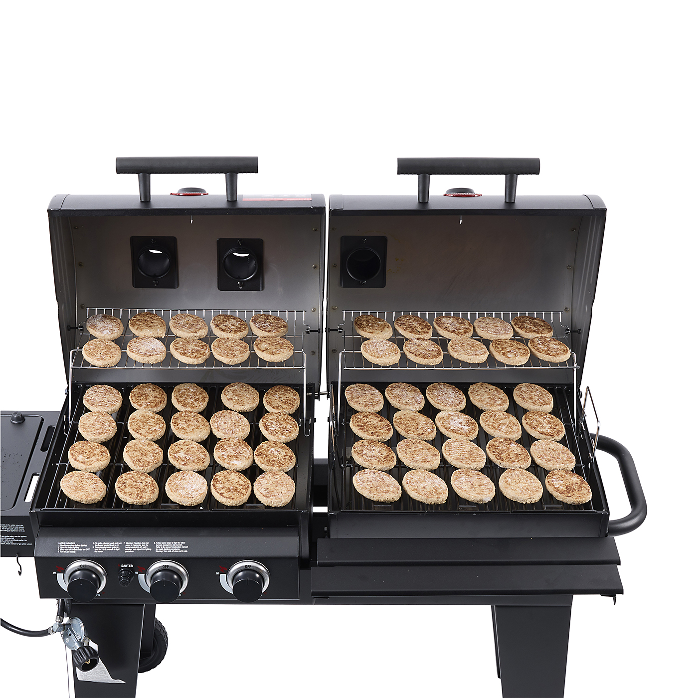 Double Play 3-Burner Gas and Charcoal Grill 5