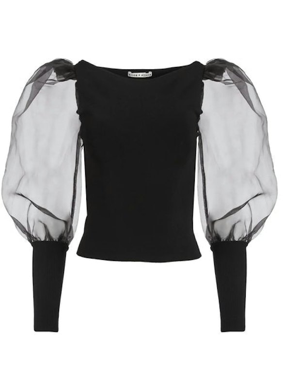 Abella Tulle Puff-Sleeve Blouse 1