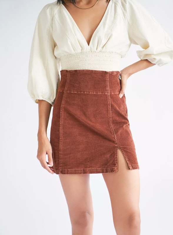 Holding Onto A Dream Cord Mini Skirt 1