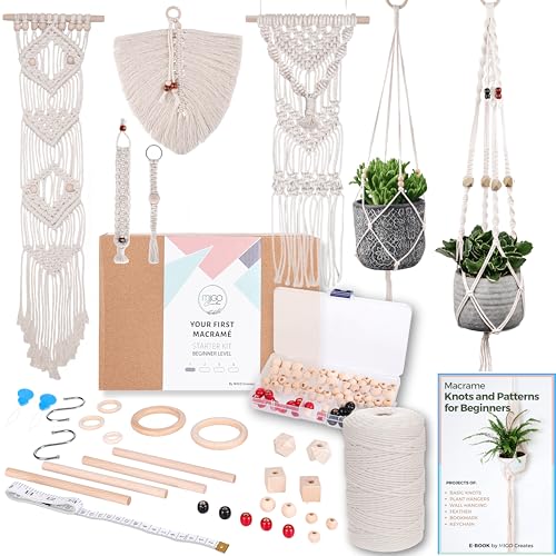 Creates Macrame Kits for Adults Beginners with 126 Macrame Supplies and 7 Projects E-Book      1
