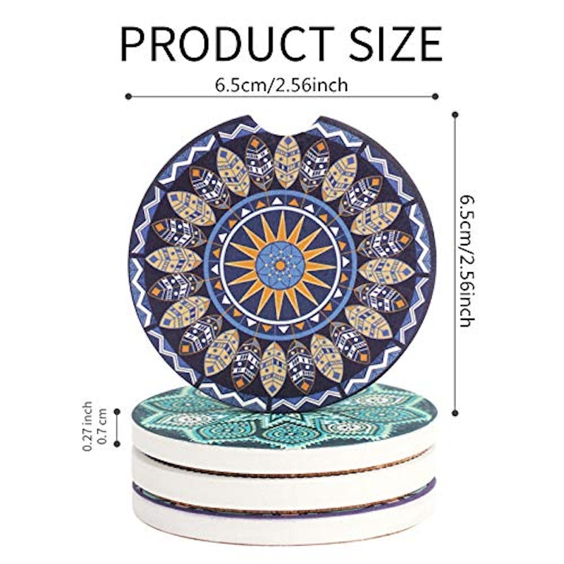 Mandala Ceramic Car Cup Holder 2