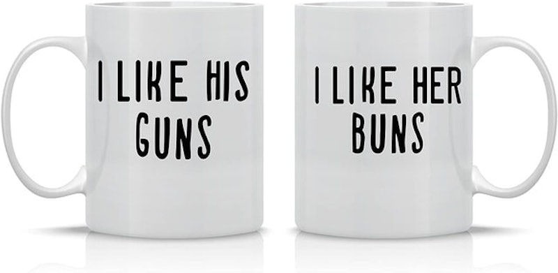 I Like His Guns, I Like Her Buns Couples Mug 1