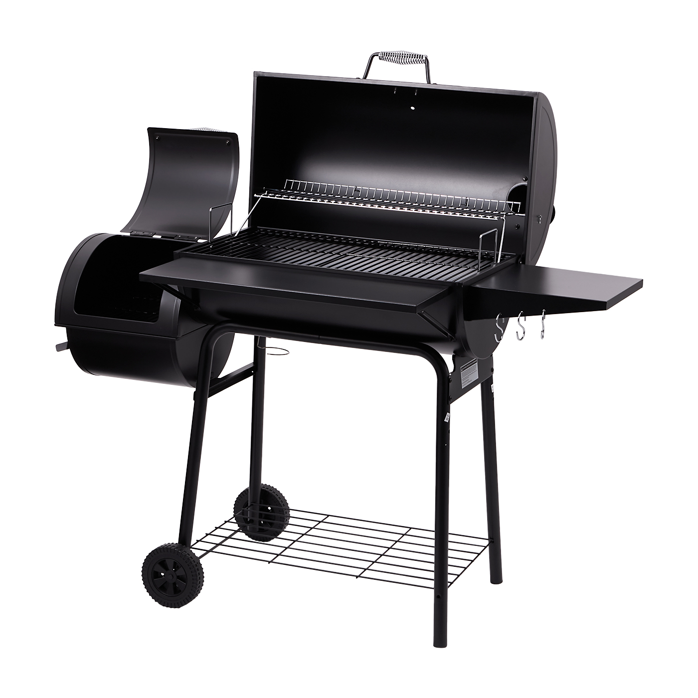 30-Inch Charcoal Barrel Grill with Offset Smoker	 3