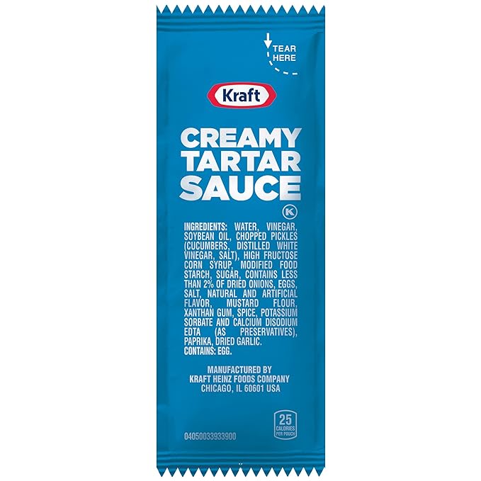 Kraft Creamy Tartar Sauce Packet Single Serve Packet  1
