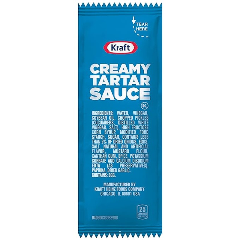 Kraft Creamy Tartar Sauce Packet Single Serve Packet 1