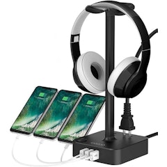 Headphone Stand With USB Charger