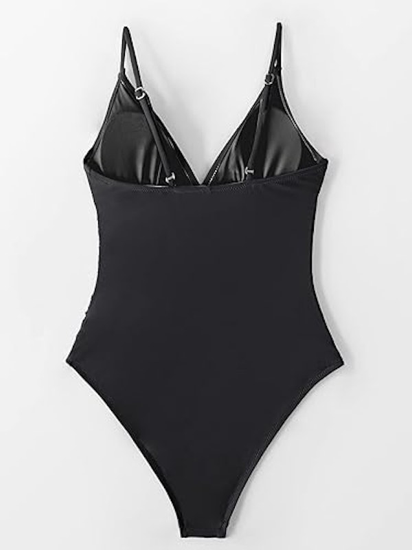 V Neck Tummy Control One Piece Swimsuit 2
