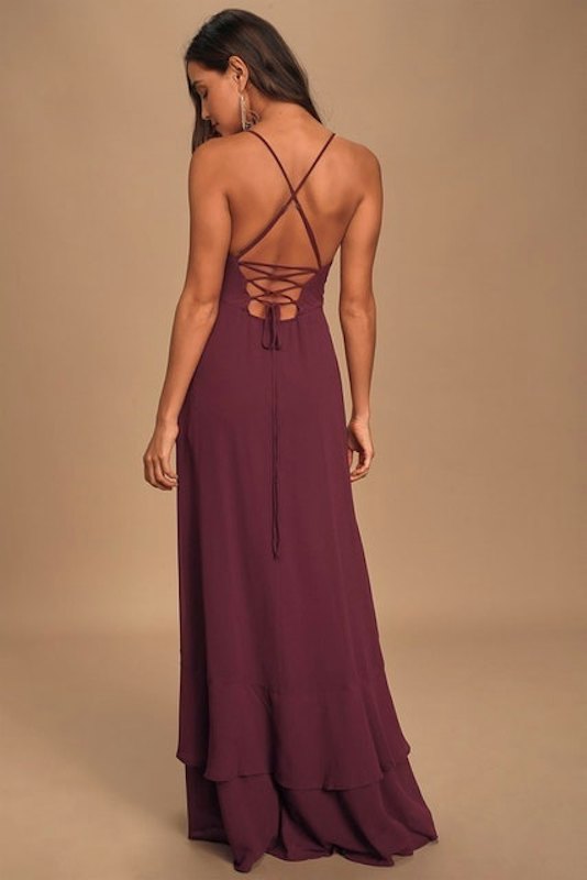 In Love Forever Lace-Up High-Low Maxi Dress 1