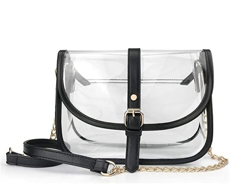 Clear Handbag With Faux Leather Trim 1
