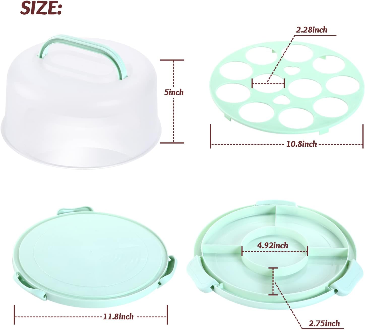 Cake Carrier with Lid and Handle 2