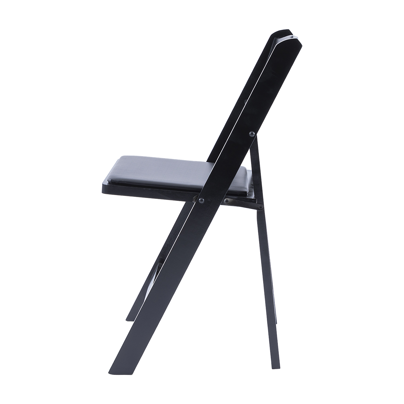 Hercules Series Black Wood Folding Chair with Vinyl Padded Seat 2