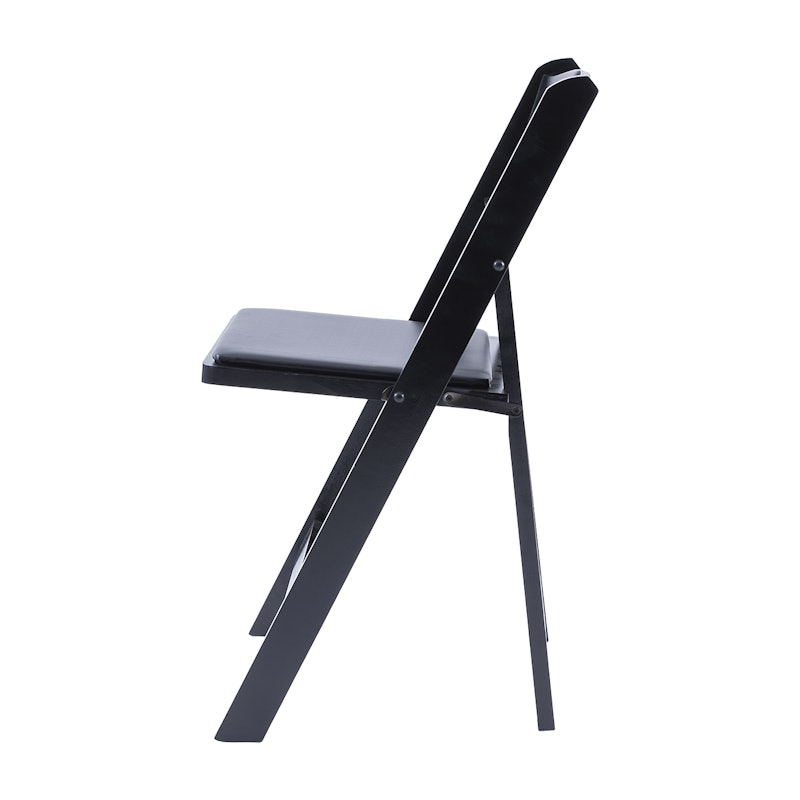 Hercules Series Black Wood Folding Chair with Vinyl Padded Seat 2