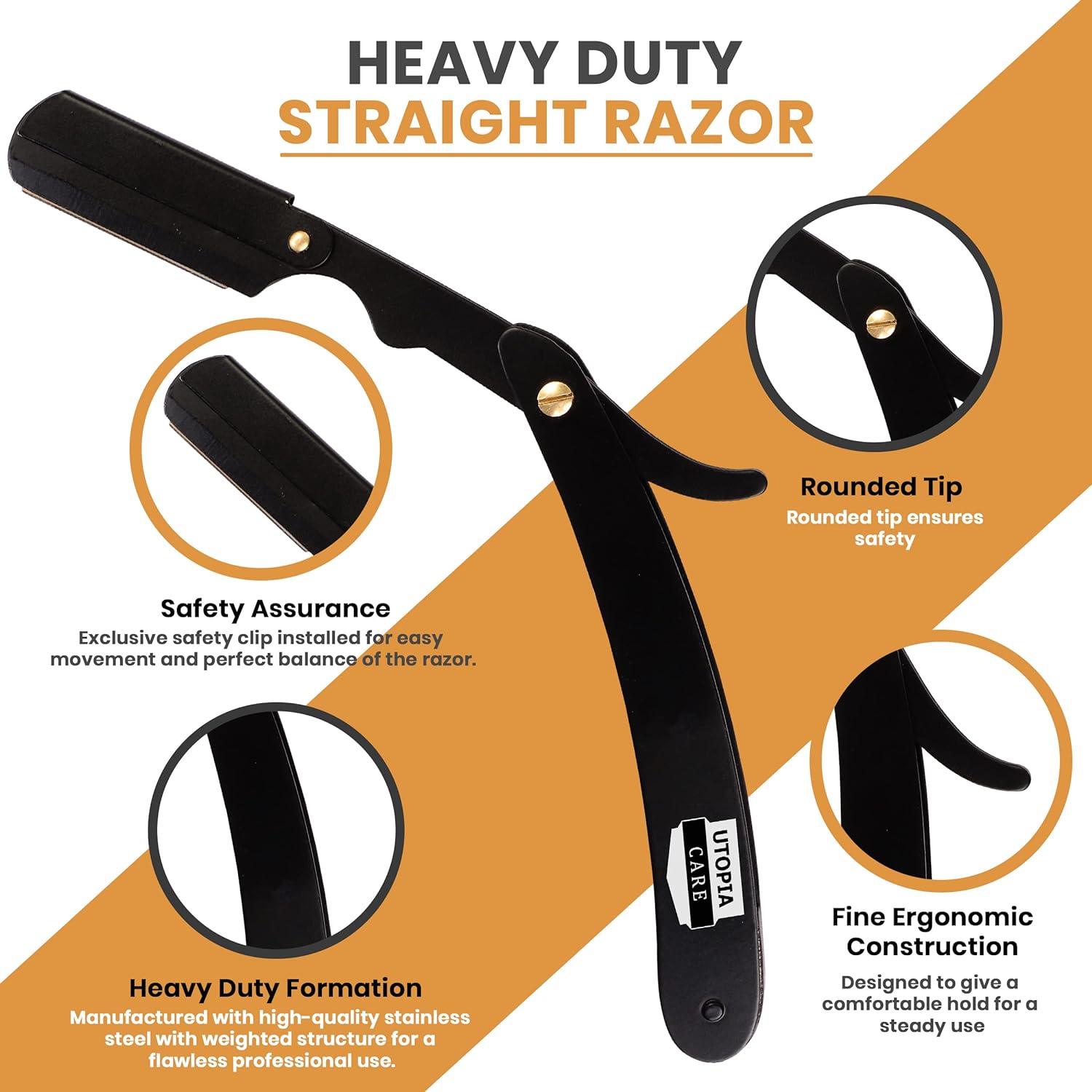 Stainless Steel Straight Edge Barber Razor 2